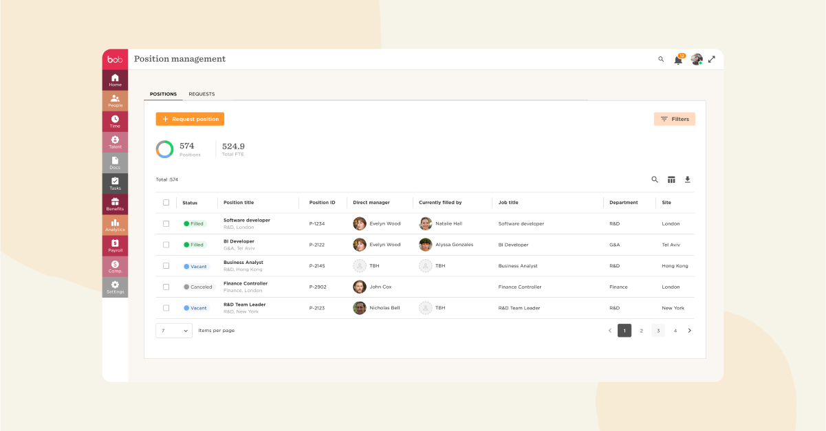 Optimize workforce productivity and prepare for future hiring needs with Bob’s Workforce Planning - 1-Position-management-image.png