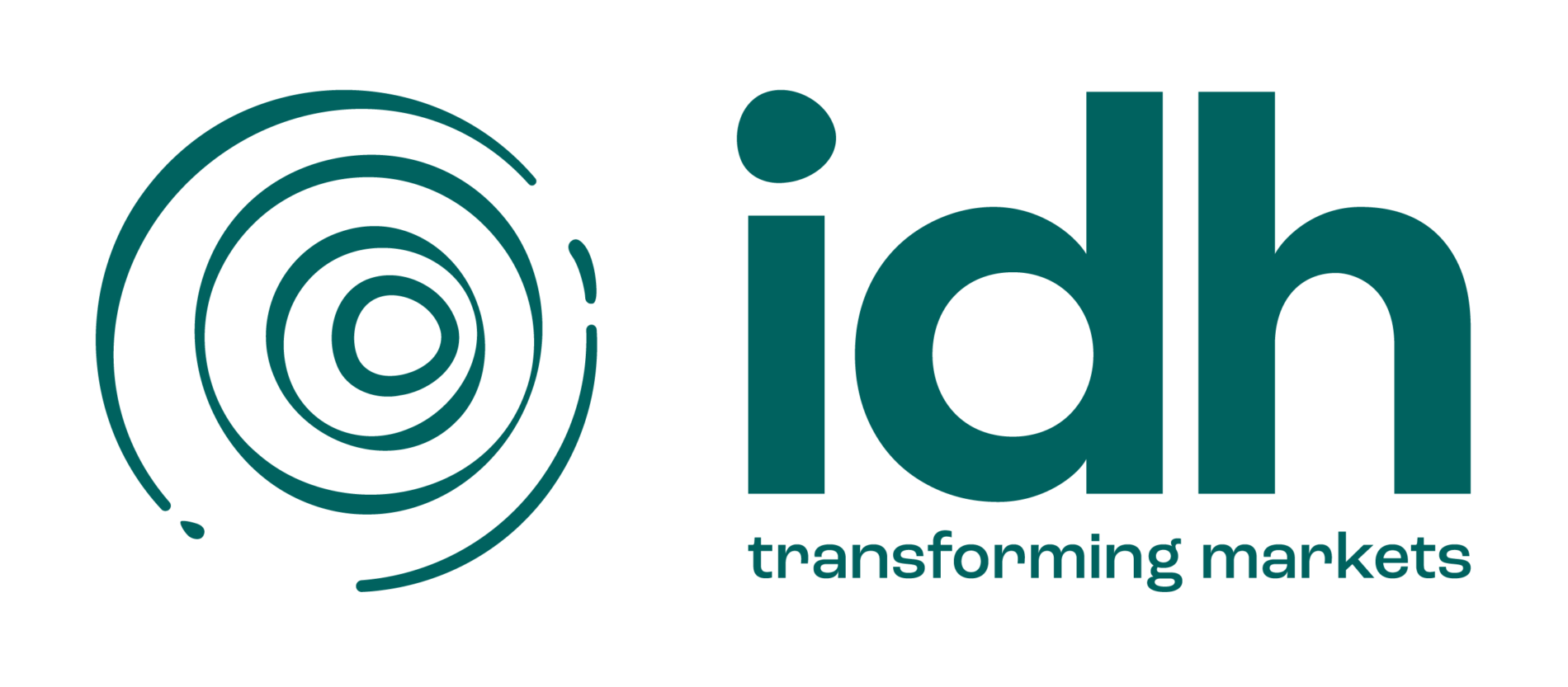 idh logo with concentric circles, styled text 'transforming markets' representing market innovation, idh brand logo enhancing market transformation visibility