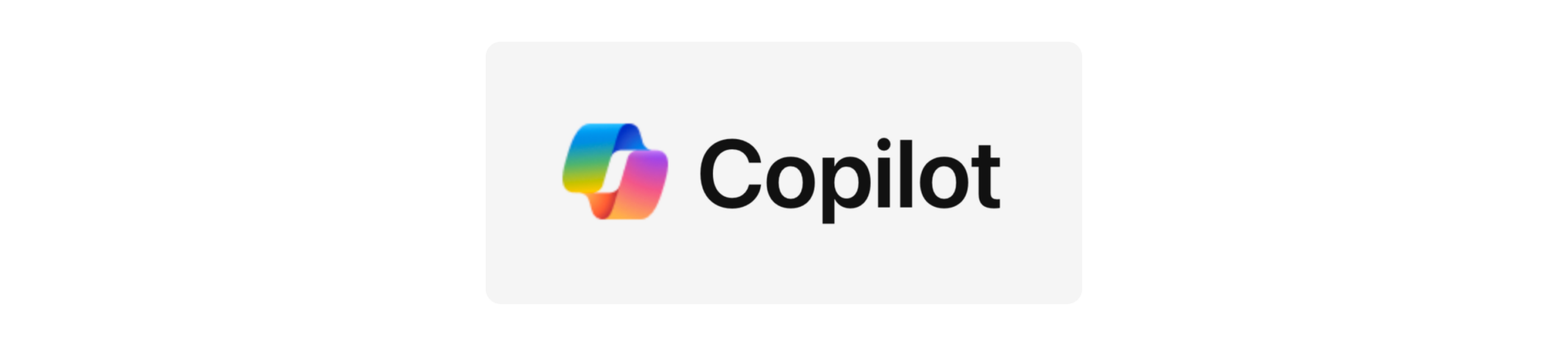 Copilot logo with colorful icon on a white background, emphasizing modern tech design and branding., Colorful Copilot branding logo on white background.