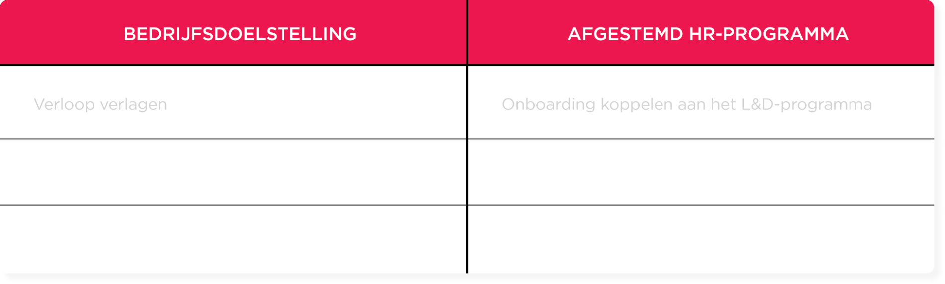 bedrijfsdoelstellingen, hr-programma-overzicht