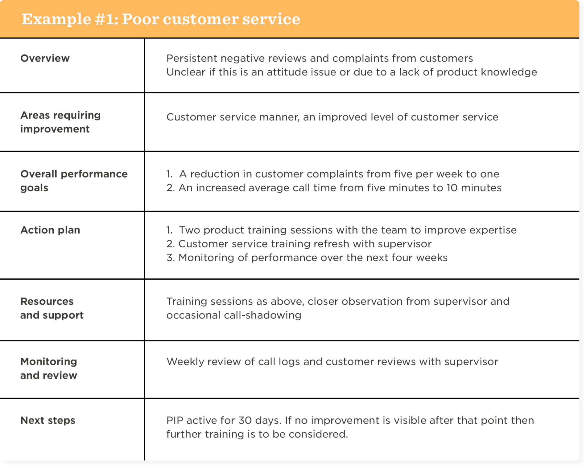 PERFORMANCE IMPROVEMENT PLAN TEMPLATE